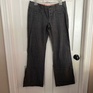 American Eagle Peach/Gray pen-striped, Wide-leg Trousers, 6